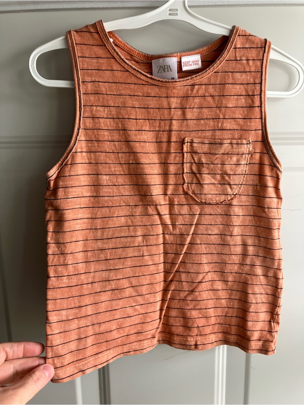 Zara orange black striped sleeveless top 2T 3T